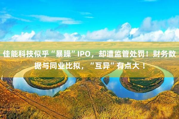 佳能科技似乎“暴躁”IPO,却遭监管处罚!财务数据与同业比拟,“互异”有点大 !