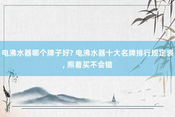 电沸水器哪个牌子好? 电沸水器十大名牌排行规定表, 照着买不会错