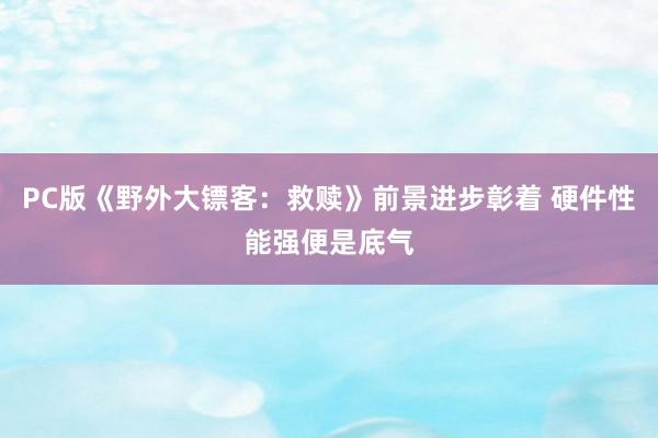 PC版《野外大镖客：救赎》前景进步彰着 硬件性能强便是底气