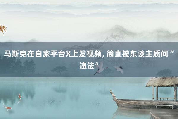 马斯克在自家平台X上发视频, 简直被东谈主质问“违法”